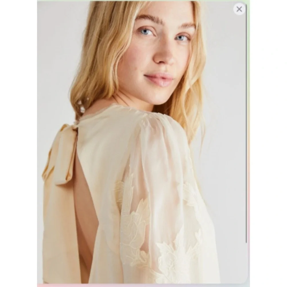 NWOT - Free People Last‎ Dance Embroidered Bodysuit
